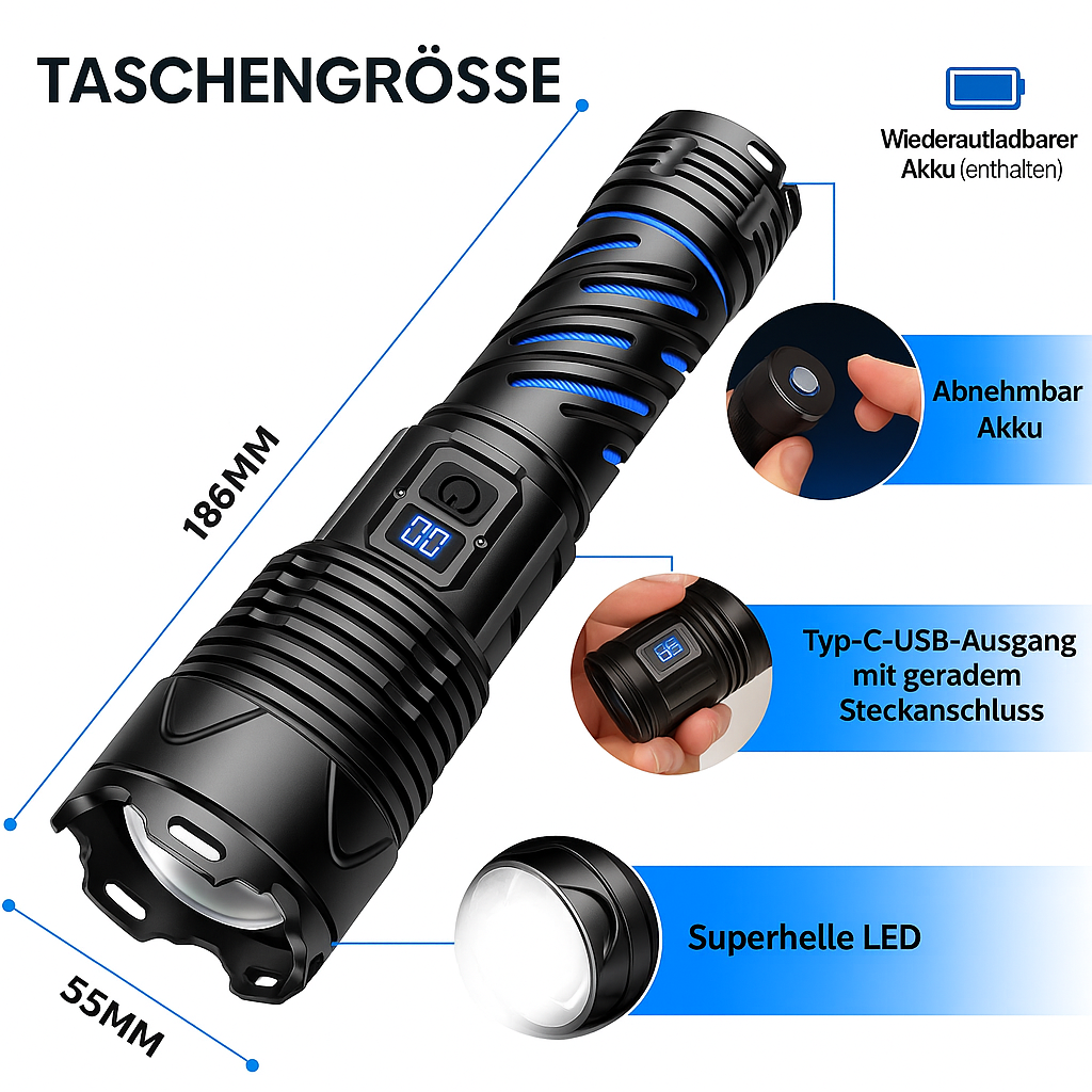 Unzerstörbare Militärische Taktische Taschenlampe