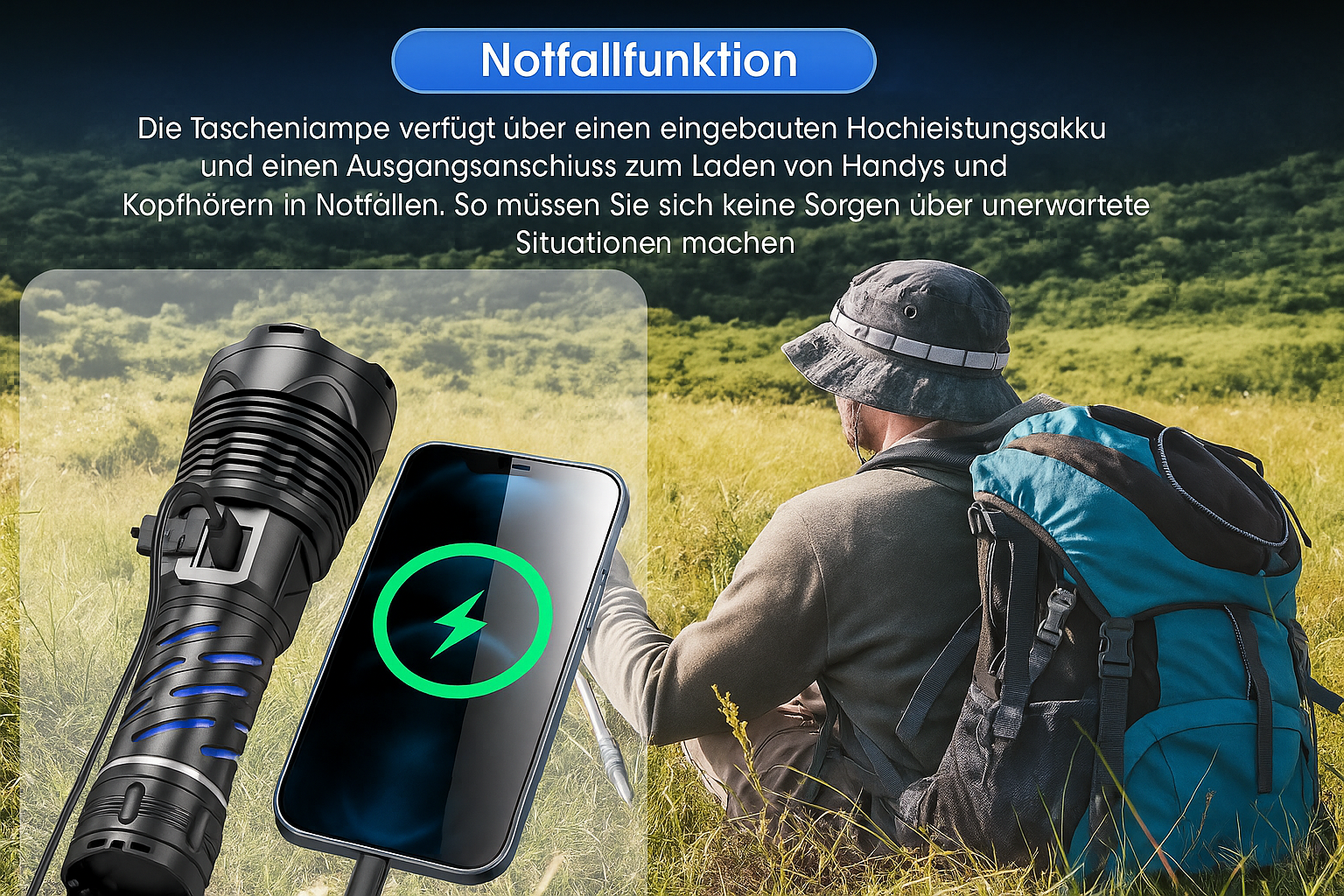 Unzerstörbare Militärische Taktische Taschenlampe